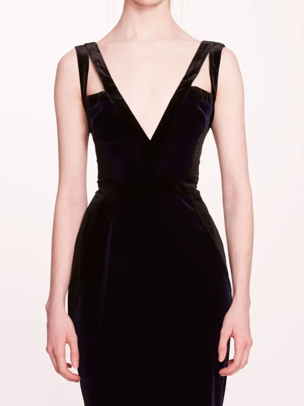Sleeveless Velvet Column Gown