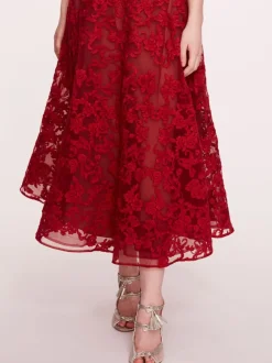 Strapless Corded Midi Dress