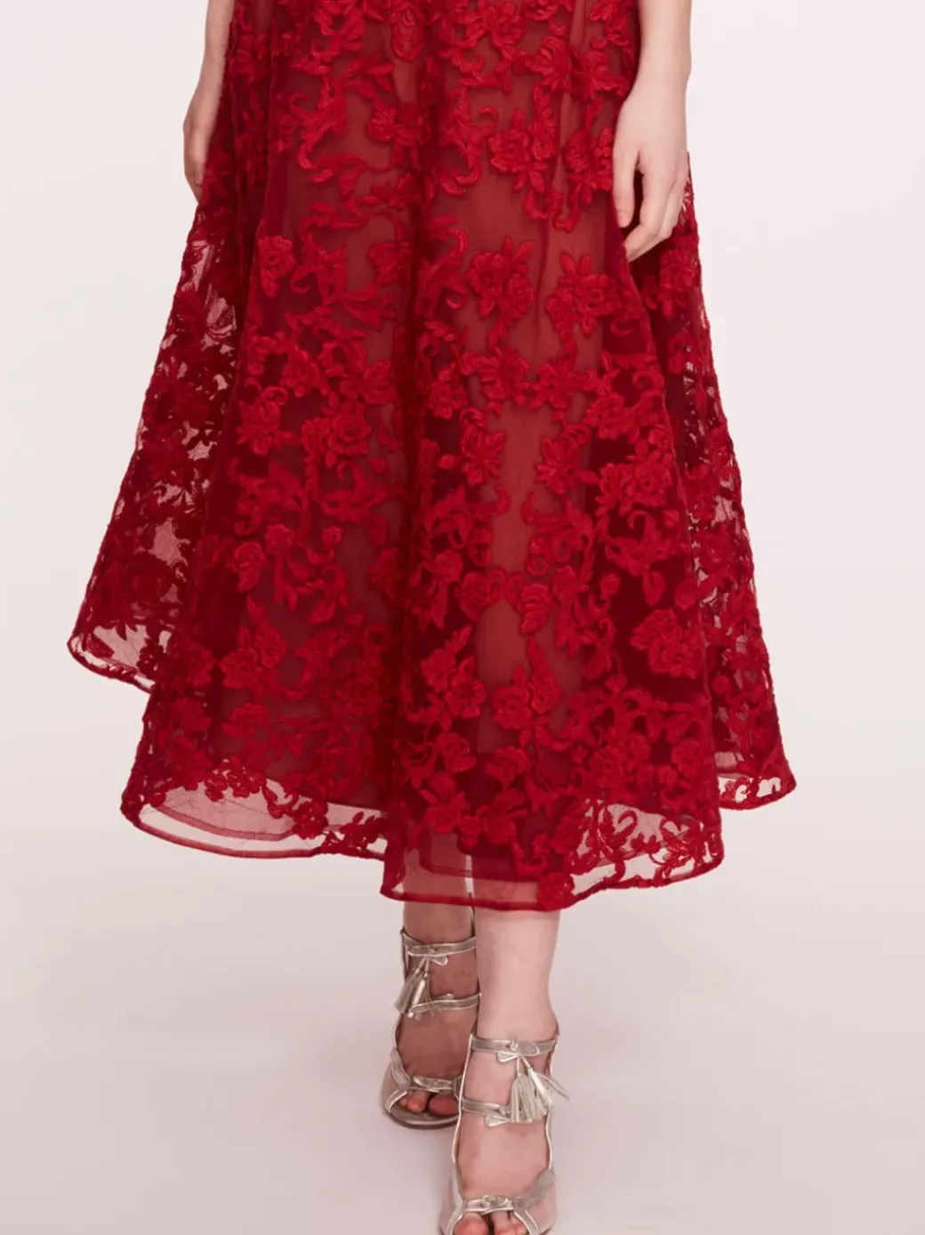 Strapless Corded Midi Dress