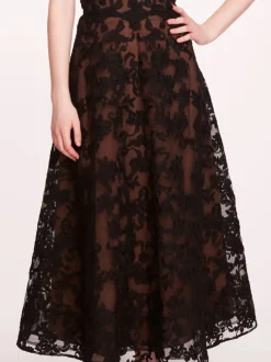 Strapless Corded Midi Dress