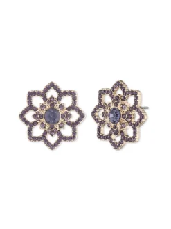 Tanzanite Lace Floral Button