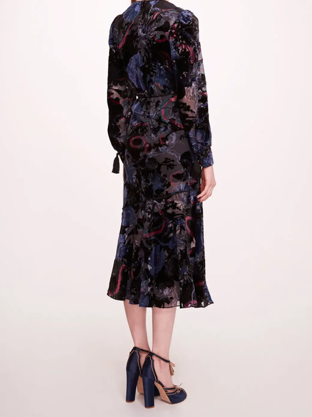 Velvet Burnout Midi Dress