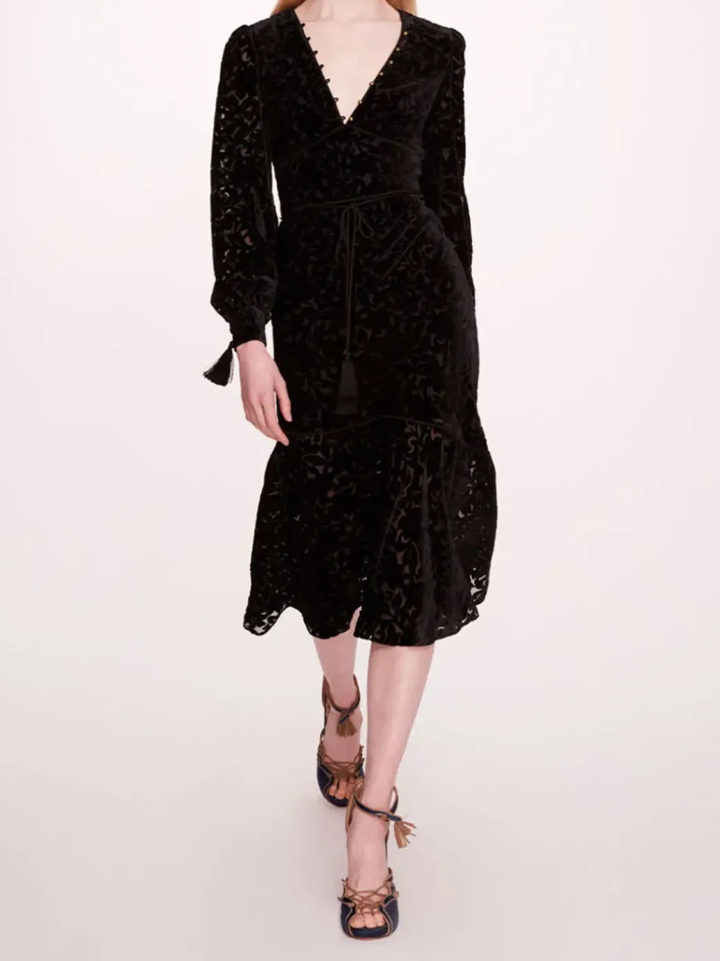 Velvet Burnout Midi Dress