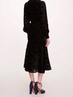 Velvet Burnout Midi Dress