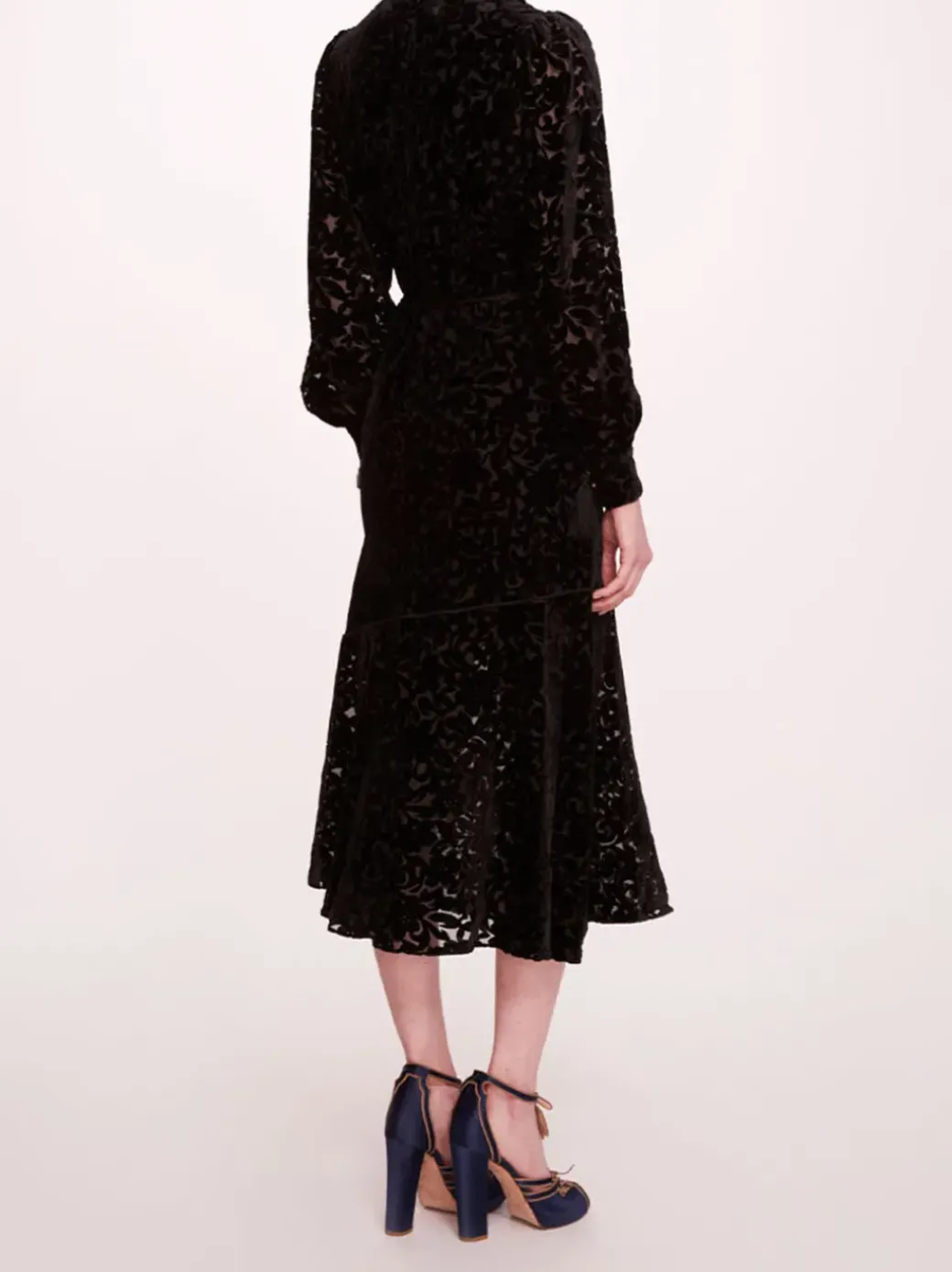 Velvet Burnout Midi Dress