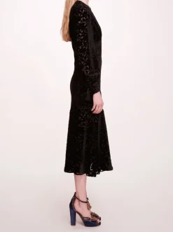 Velvet Burnout Midi Dress