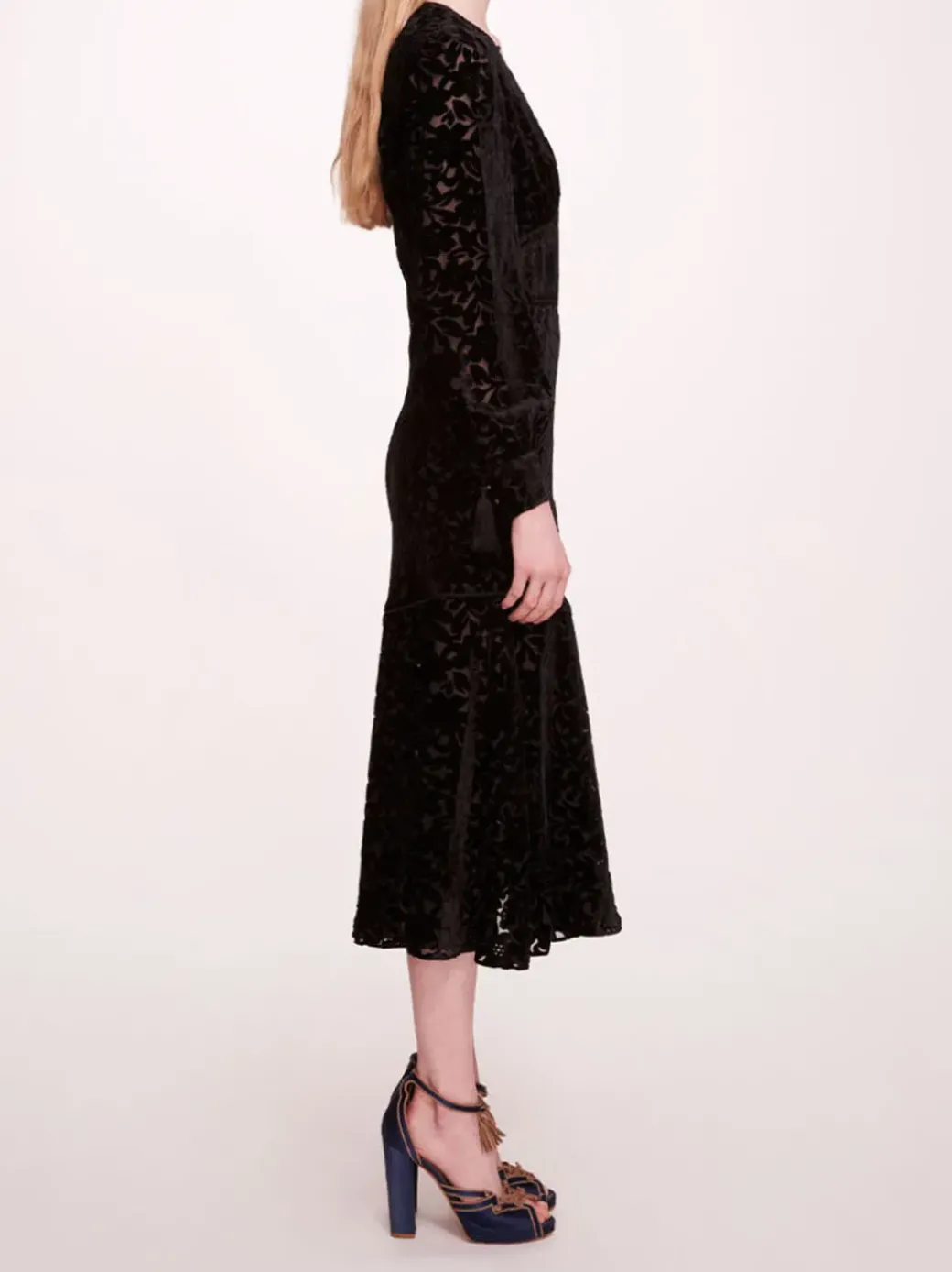 Velvet Burnout Midi Dress