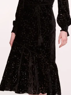 Velvet Burnout Midi Dress