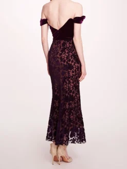 Velvet Cutwork Midi Dress