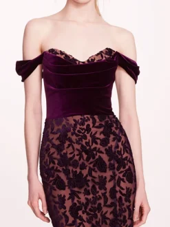 Velvet Cutwork Midi Dress