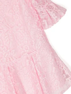 Volant-Embroidered Lace Dress