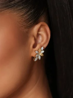Wild Flower Yellow Gold Earrings