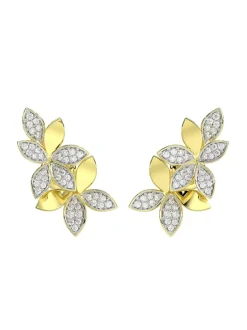 Wild Flower Yellow Gold Earrings