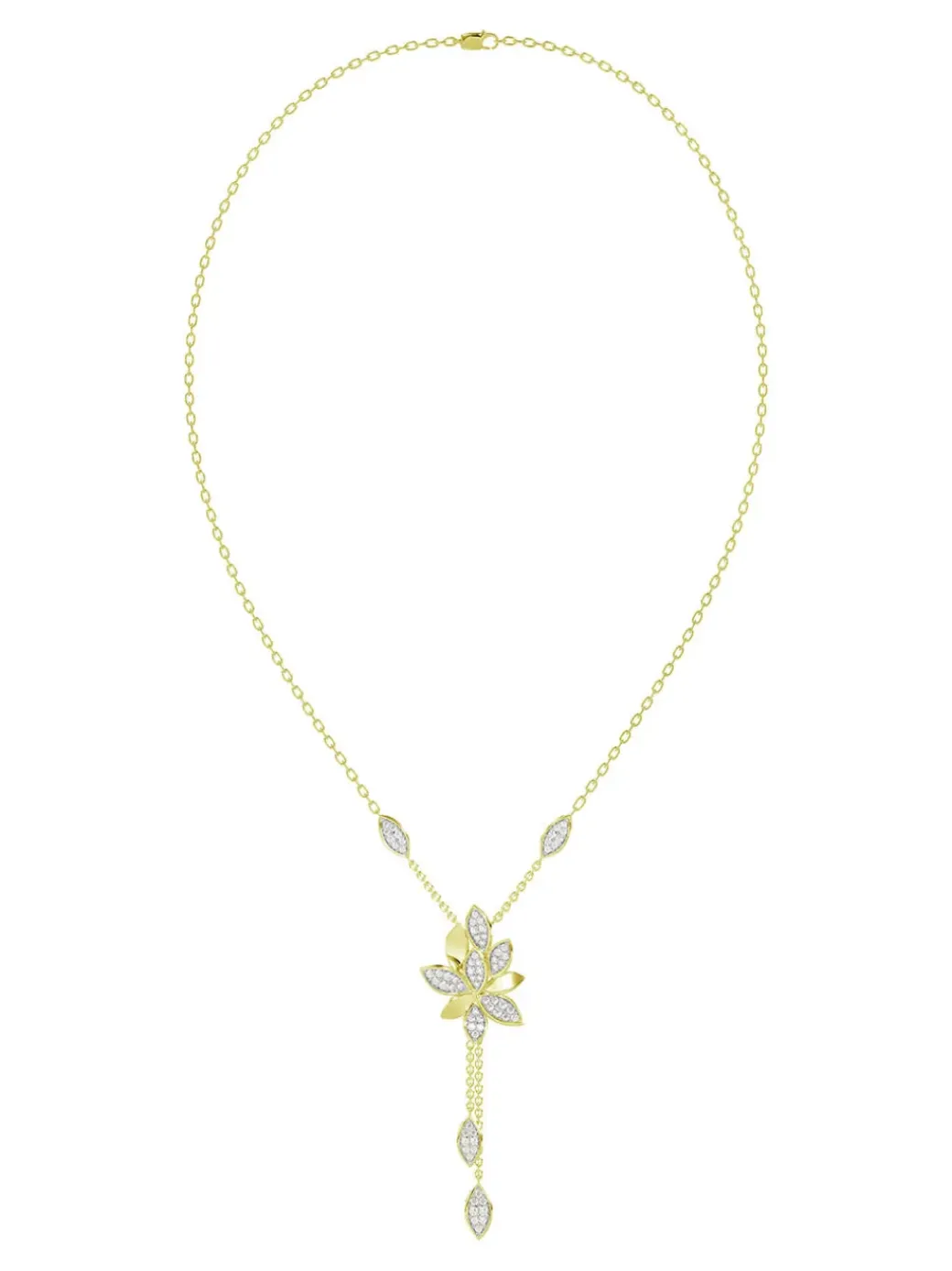 Wild Flower Yellow Gold Y Necklace