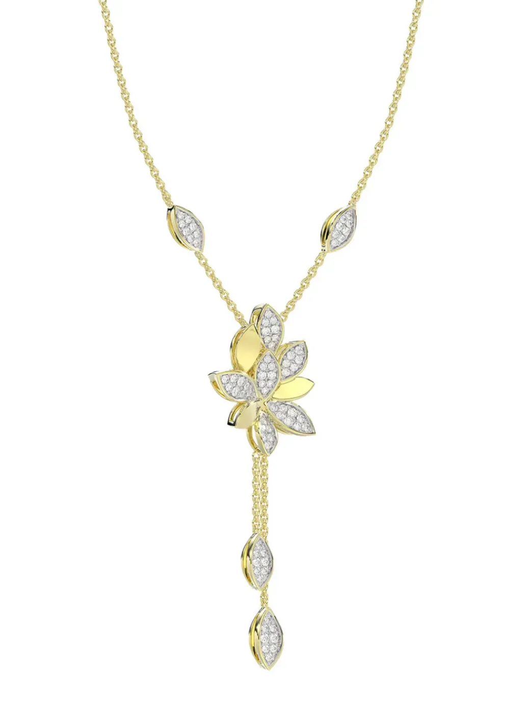 Wild Flower Yellow Gold Y Necklace