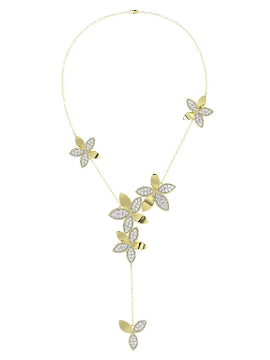 Wild Flower Yellow Gold Y Necklace