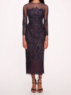 Winged Symphony Midi Dress