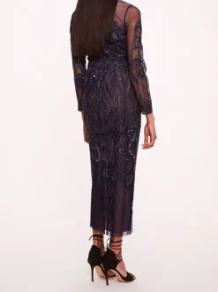 Winged Symphony Midi Dress