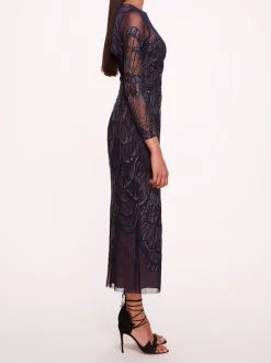 Winged Symphony Midi Dress