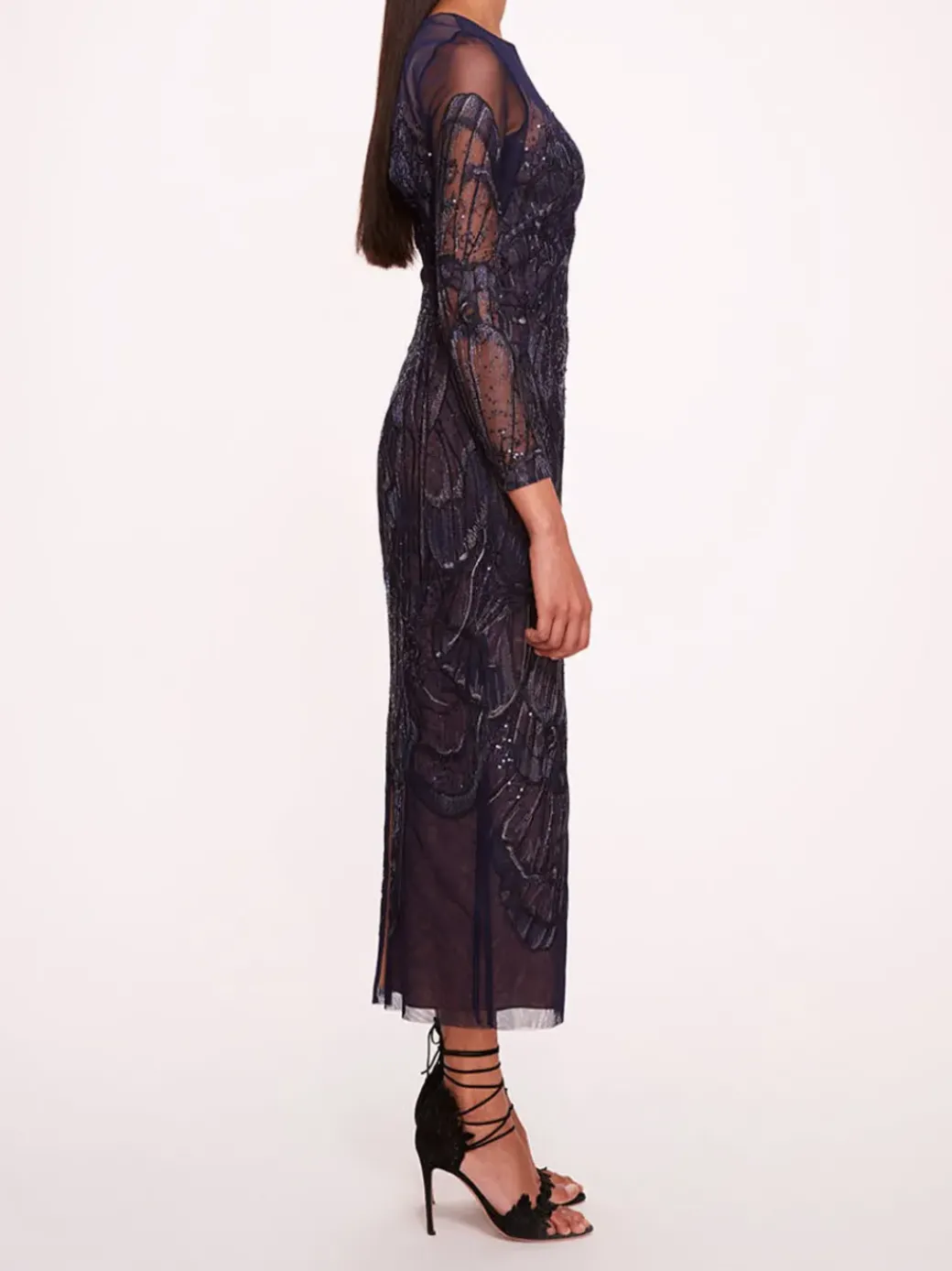 Winged Symphony Midi Dress